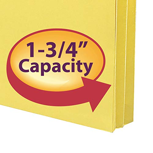 Smead File Pocket, Straight-Cut Tab, 1-3/4" Expansion, Letter Size, Yellow, 25 per Box (73223) - Image 2