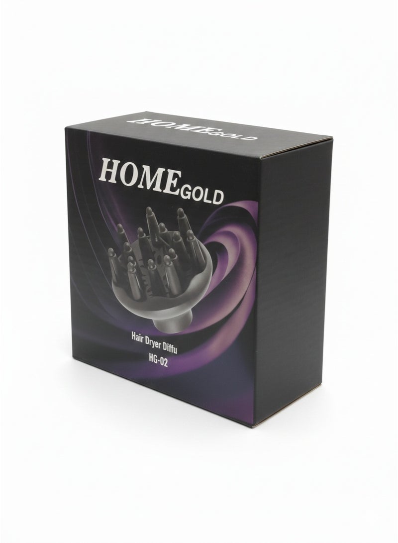 Home Gold HG-02 Hair Dryer Diffuser Attachment – Professional Hair Styling Tool for Curly, Wavy, and Frizz-Free Hair – Gentle Airflow Distribution for Voluminous, Shiny, and Smooth Hair at Home - Image 2