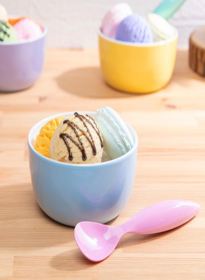 Bzyoo Set of 6 Small ColorPop Melamine Bowls - 4.5" 14.3 OZ Dipping, Dessert, Snack, Serving for Side Dishes, Soups, Salads, Ice Cream, and Parties - Pastel - Image 5