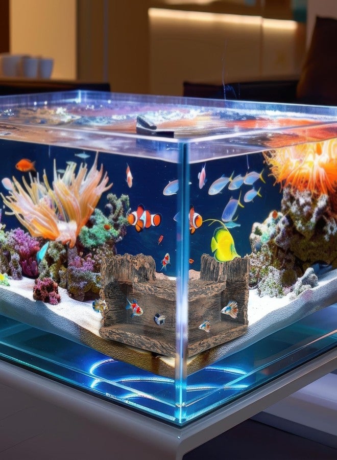 MLLNFUE Aquarium Cave, Betta Fish Hideout for Aquarium Fish Tank Decorations- Natural-Looking Wooden Cave for Aquariums - Aquarium Cave for Guppies & Corydoras - Fish Hideout Decor, 5.1"x5.1"x2.7" - Image 4