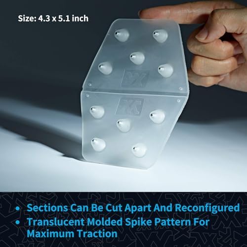 XCMAN Snowboard Clear Aluminum Spike Stomp Pad Anti-Slip,Provides Extra Grip and Pperfect Traction with 3M Adhesives 5.1 x 4.3 inch - Image 3