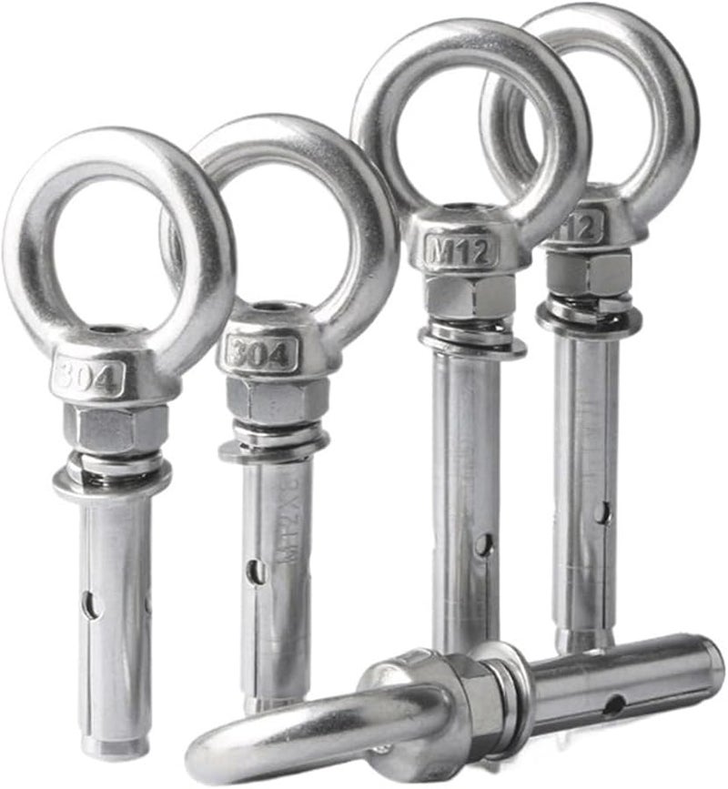 304 Stainless Steel M10x100mm Sleeve Anchor Concrete Expansion Eye Bolts 2pcs - Image 4