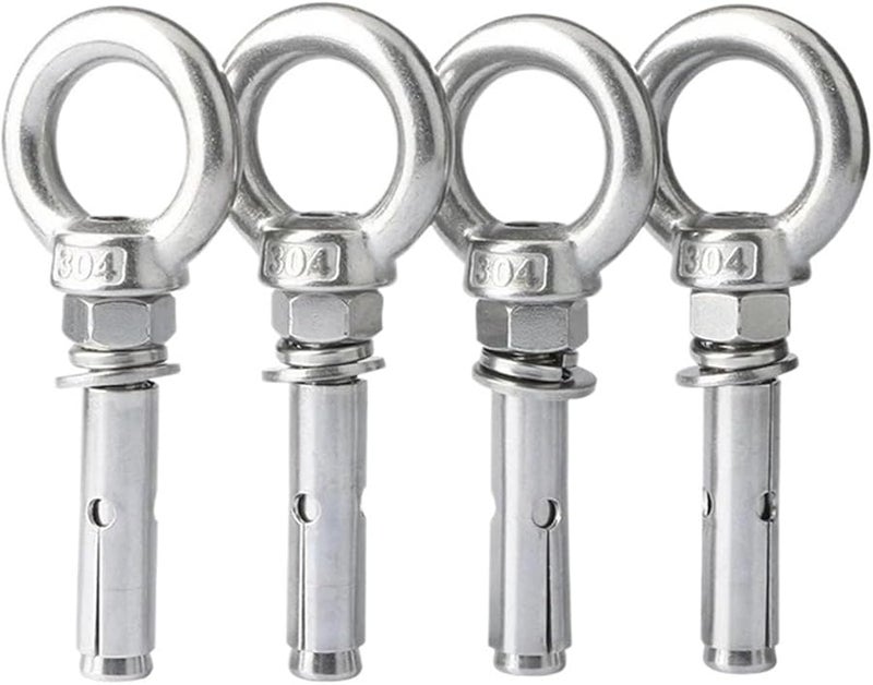 304 Stainless Steel M10x100mm Sleeve Anchor Concrete Expansion Eye Bolts 2pcs - Image 3