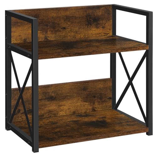 YINMIT Countertop Shelf Organizer,Coffee Bar Accessories,Spice Rack,Coffee Counter Shelf,2 Tier Coffee Organizer Station for Mugs,Cups,Cream,Syrup(Rustic Brown, Medium) - Image 1