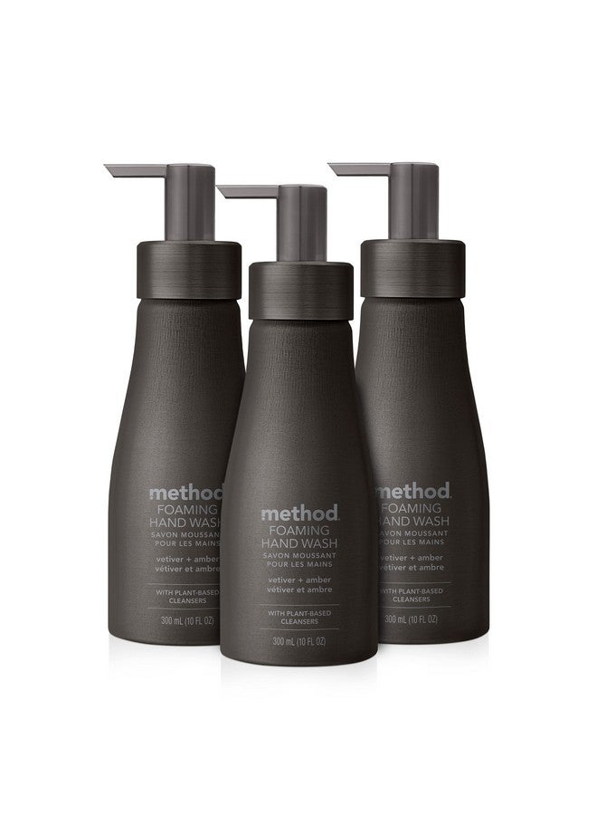 ميثود غسول اليدين الرغوي الفاخر من ميثود، برائحة نجيل الهند والعنبر، زجاجة ألومنيوم سوداء قابلة لإعادة الاستخدام، تركيبة قابلة للتحلل الحيوي، 10 أونصة سائلة (عبوة من 3 قطع) - Image 1