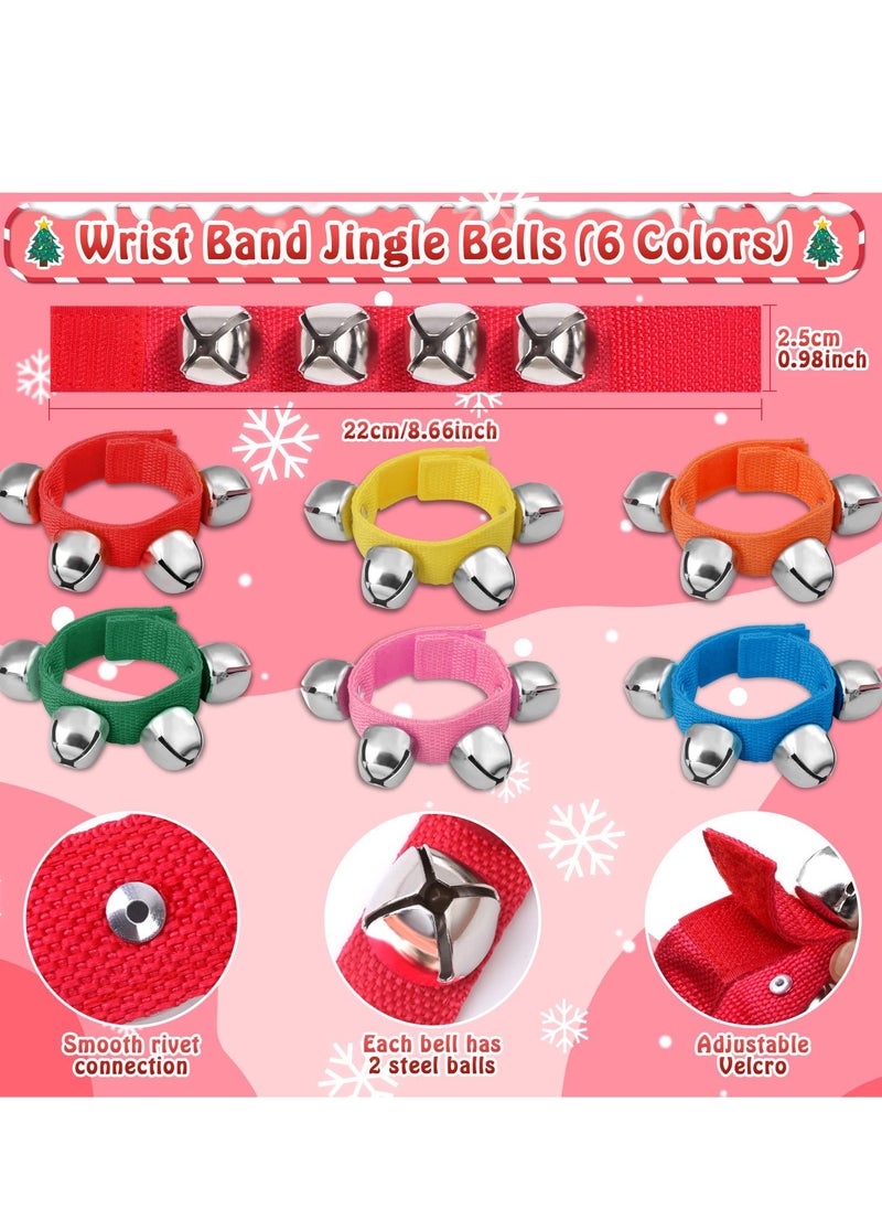 Hand Bells Wrist Bands Jingle Bells and Egg Shakers Noise Makers Jingle Bells Musical Instruments for Kids Band Party Favors 12Pcs  - Image 2