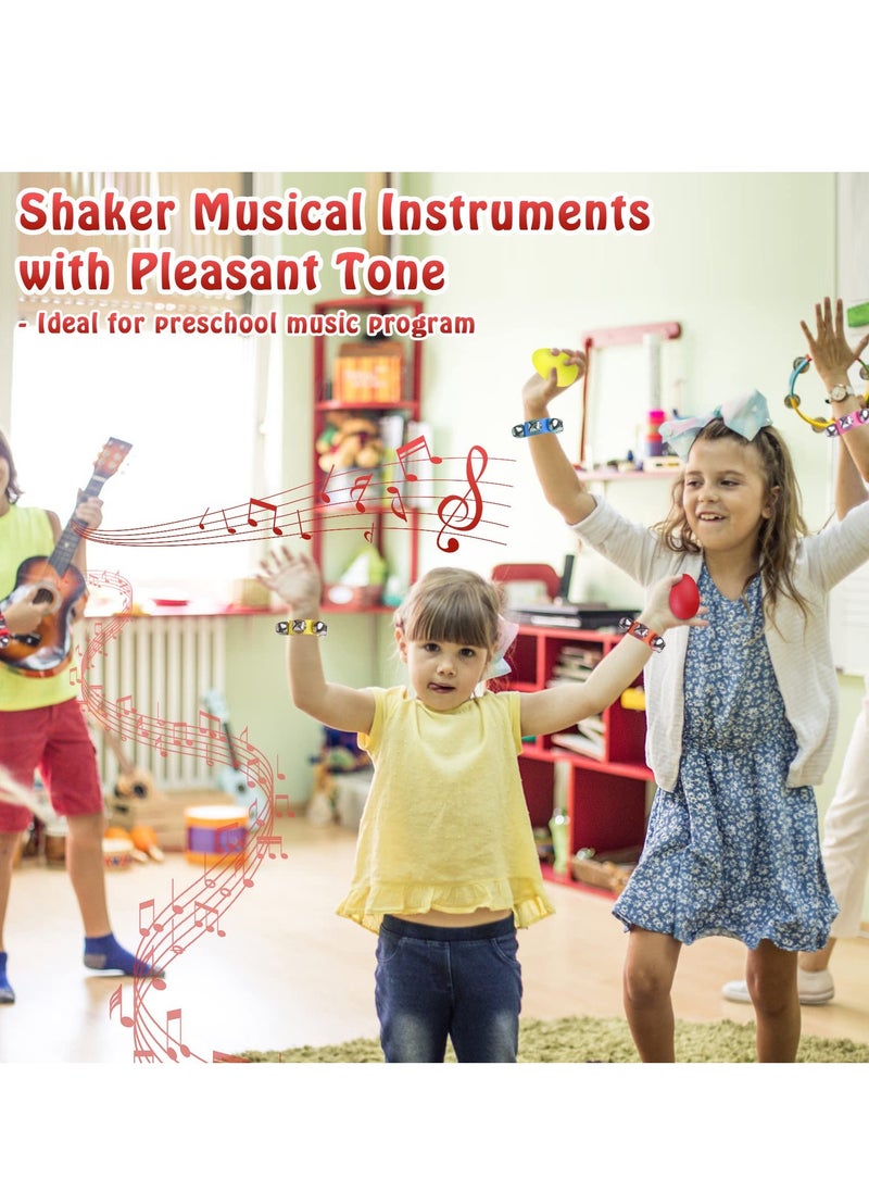 Hand Bells Wrist Bands Jingle Bells and Egg Shakers Noise Makers Jingle Bells Musical Instruments for Kids Band Party Favors 12Pcs  - Image 3