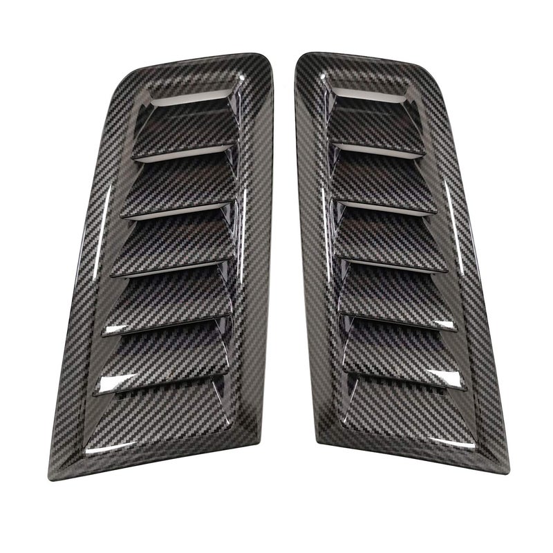 GSRECY Universal Hood Vent Scoop Kit Air Flow Intake Louvers Hood Trim Cover Compatible with Focus RS ST MK2 Style Carbon Fiber Look