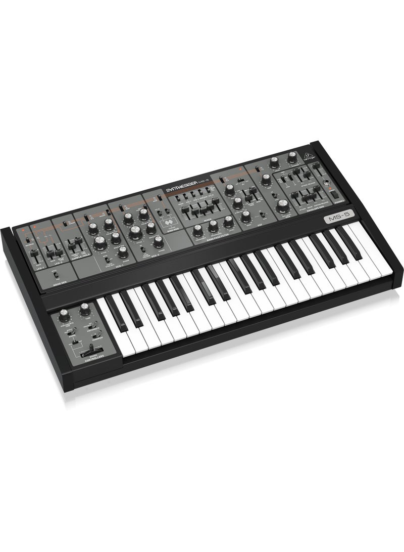behringer MS5-BEH Analog Synthesizer with 37 Full-Size Keys, 2 VCOs, Multi-Mode VCF, VCA, 2 LFOs, 2 Envelopes and Ring Modulator - Image 5