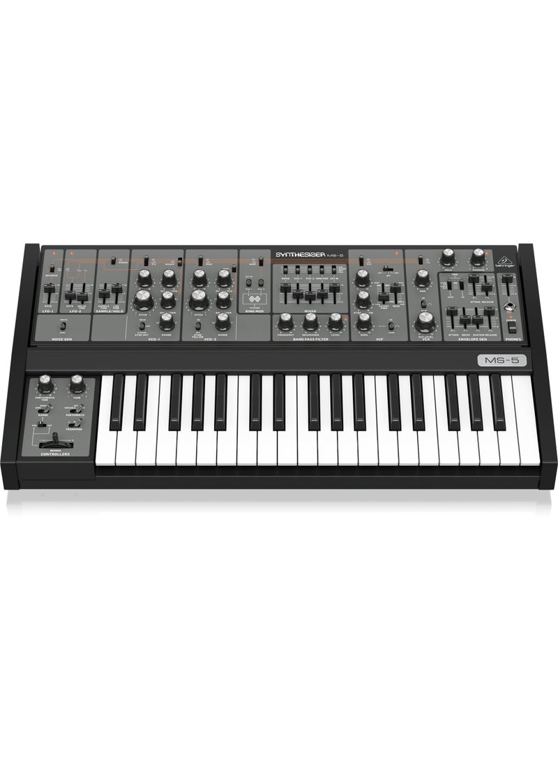 behringer MS5-BEH Analog Synthesizer with 37 Full-Size Keys, 2 VCOs, Multi-Mode VCF, VCA, 2 LFOs, 2 Envelopes and Ring Modulator - Image 4