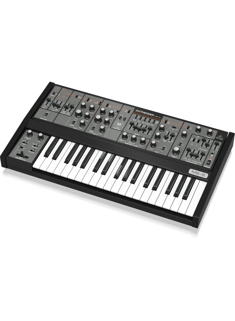 behringer MS5-BEH Analog Synthesizer with 37 Full-Size Keys, 2 VCOs, Multi-Mode VCF, VCA, 2 LFOs, 2 Envelopes and Ring Modulator - Image 1