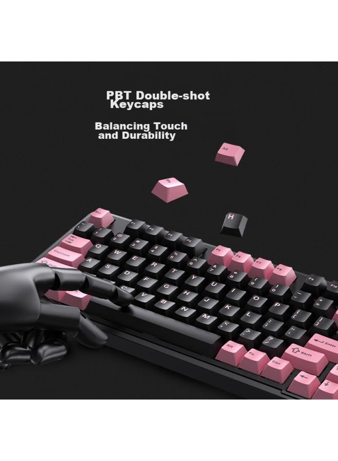 AUSDOM Asdun 98pro Silent Switch Mechanical Keyboard, Gaming, E-sports, Office, Triple-mode Bluetooth, Wireless, Wired, Customizable Keyboard, Low Latency, Full N-key Rollover, Gasket Structure, Black And White - Image 5