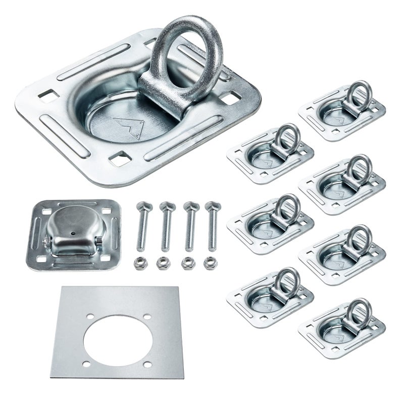 Lonffery 8 Pack Recessed DRing Tie Down Anchors 6000 lb Capacity Heavy Duty Kit for Trailer or Deliveries