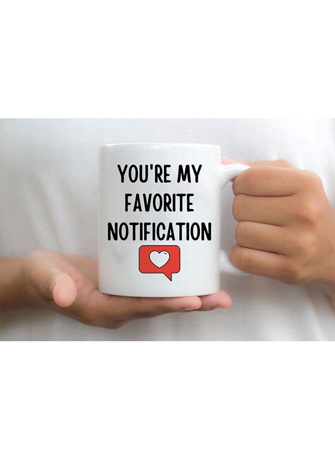 Giftmate Giftmate Favourite Notification Printed Ceramic Tea and Coffee Mug 320ml  - Image 2