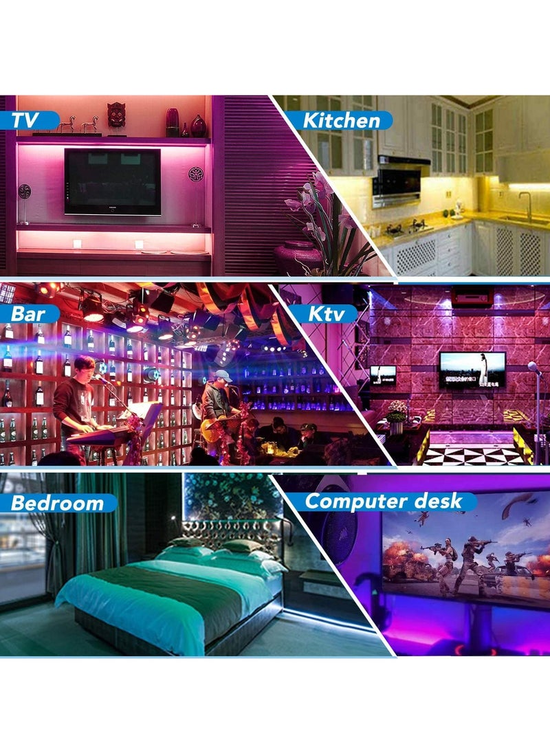Generic - LED Light for Bedroom Living Room Home Decoration Party TV Led Lights for Bedroom 16.4ft RGB 5050 150 LEDs Color Changing Light with 44 Keys IR Remote - Image 1