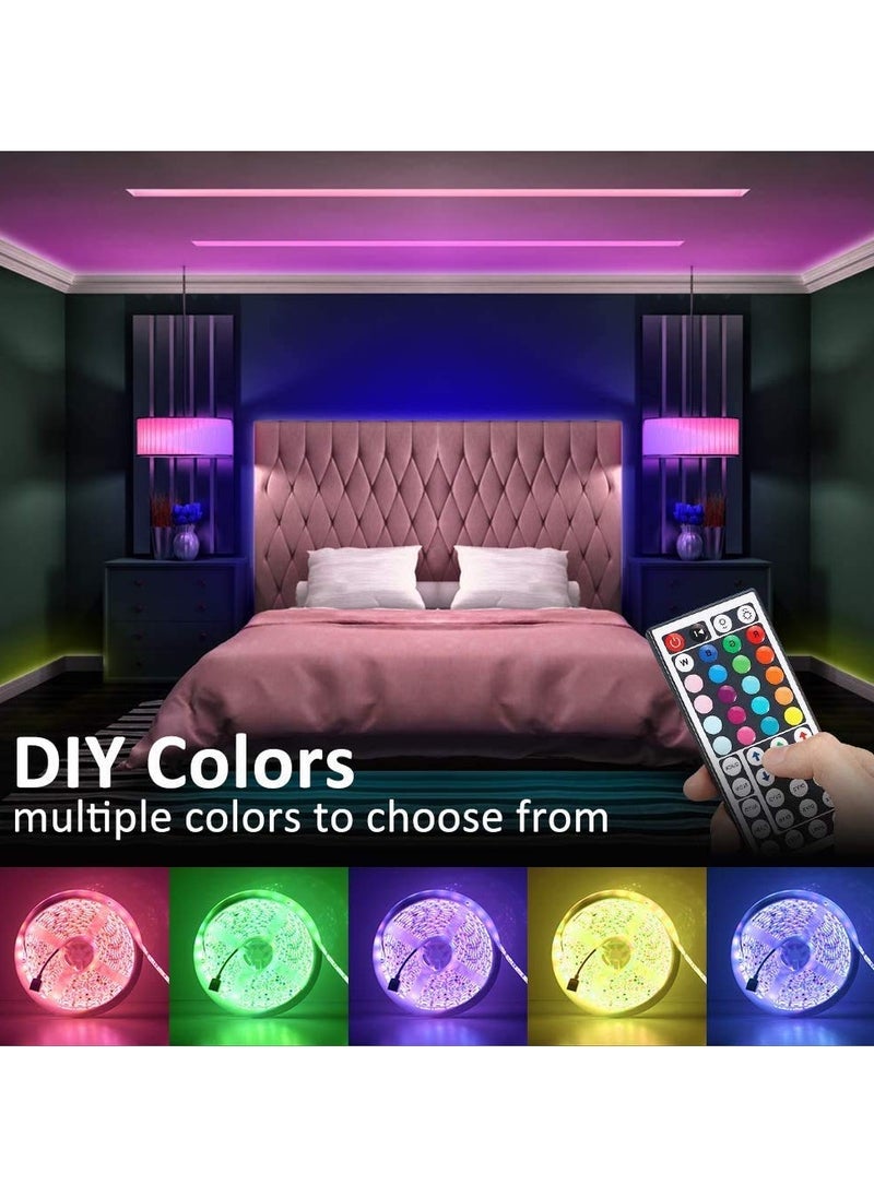Generic - LED Light for Bedroom Living Room Home Decoration Party TV Led Lights for Bedroom 16.4ft RGB 5050 150 LEDs Color Changing Light with 44 Keys IR Remote - Image 1