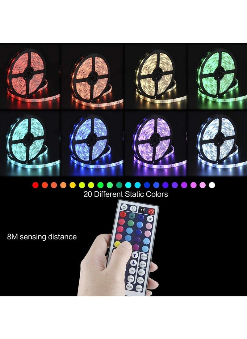 Generic - LED Light for Bedroom Living Room Home Decoration Party TV Led Lights for Bedroom 16.4ft RGB 5050 150 LEDs Color Changing Light with 44 Keys IR Remote - Image 1