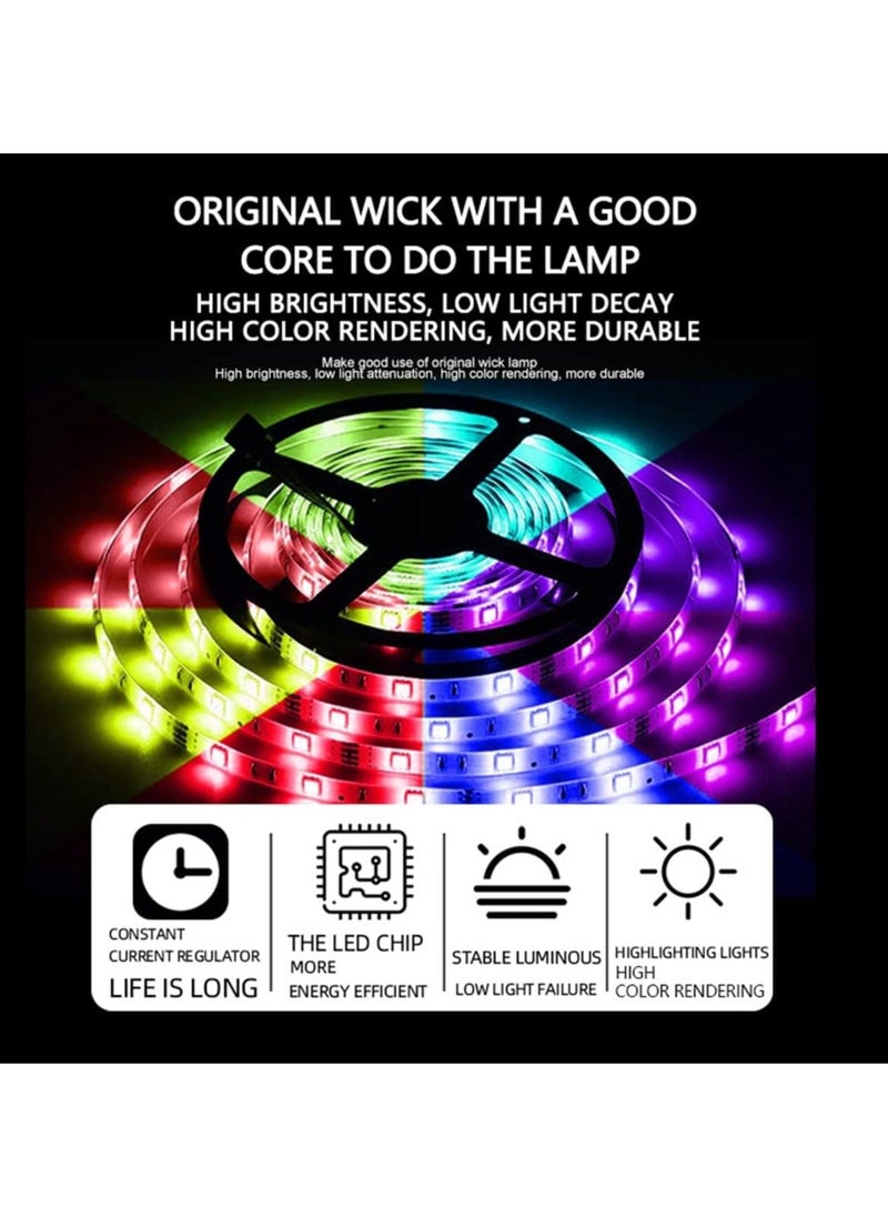 Generic - LED Light for Bedroom Living Room Home Decoration Party TV Led Lights for Bedroom 16.4ft RGB 5050 150 LEDs Color Changing Light with 44 Keys IR Remote - Image 1