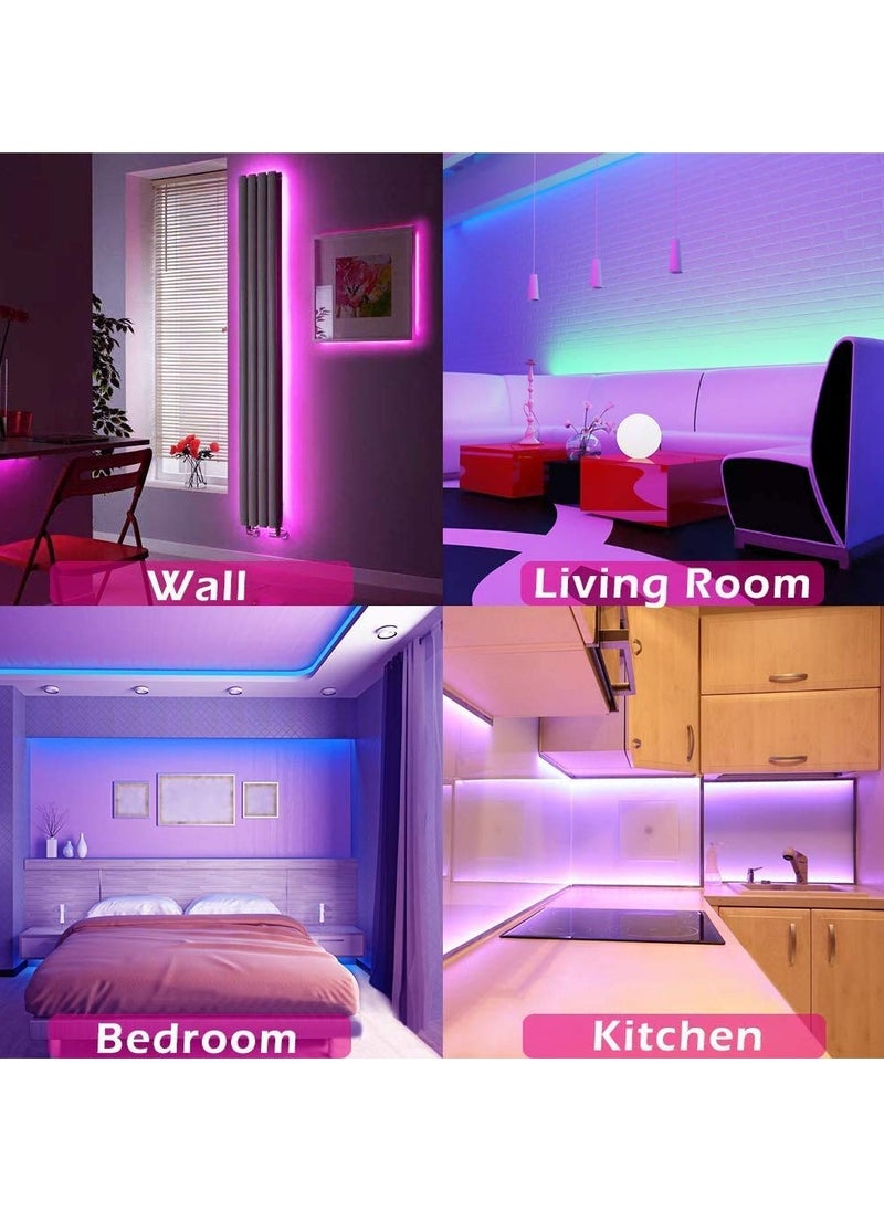 Generic - LED Light for Bedroom Living Room Home Decoration Party TV Led Lights for Bedroom 16.4ft RGB 5050 150 LEDs Color Changing Light with 44 Keys IR Remote - Image 1