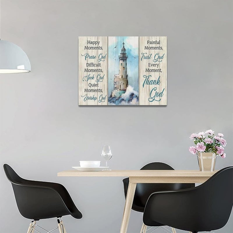 remzoke Inspirational Nautical Lighthouse Wall Art - Image 2