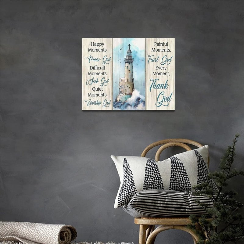 remzoke Inspirational Nautical Lighthouse Wall Art - Image 4