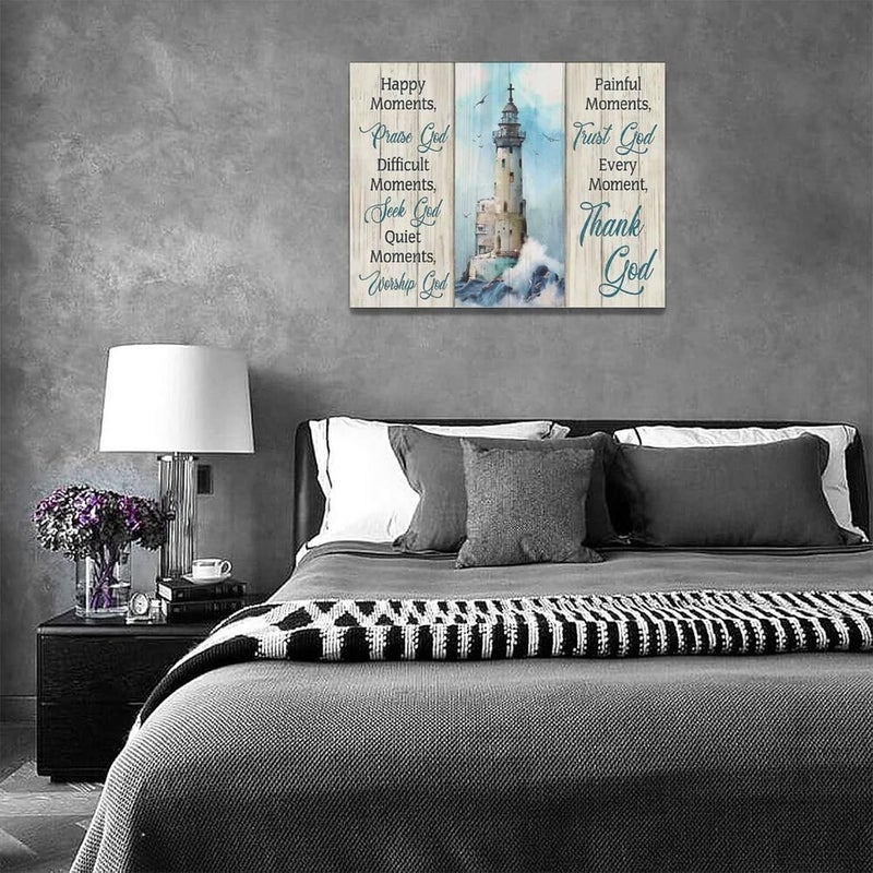 remzoke Inspirational Nautical Lighthouse Wall Art - Image 5