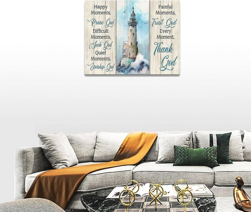 remzoke Inspirational Nautical Lighthouse Wall Art - Image 3