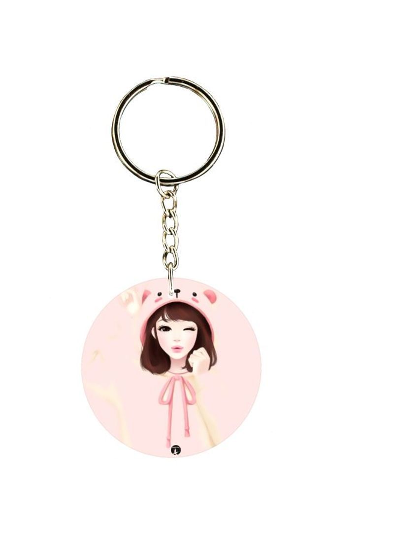 RKN Double Sided Girl Printed Keychain