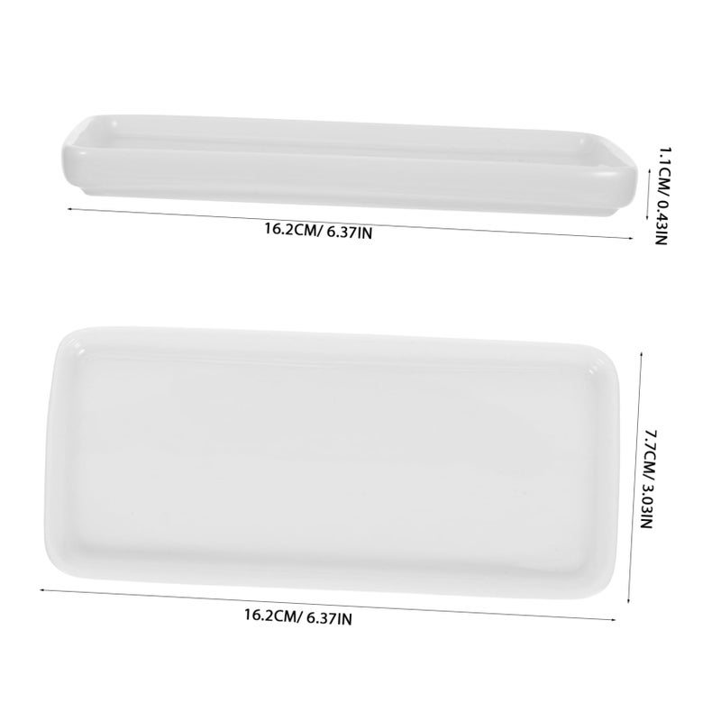 White Ceramic Bathroom Storage Tray Rectangle Jewelry Dish 23 2X9 4X1 5CM - Image 3