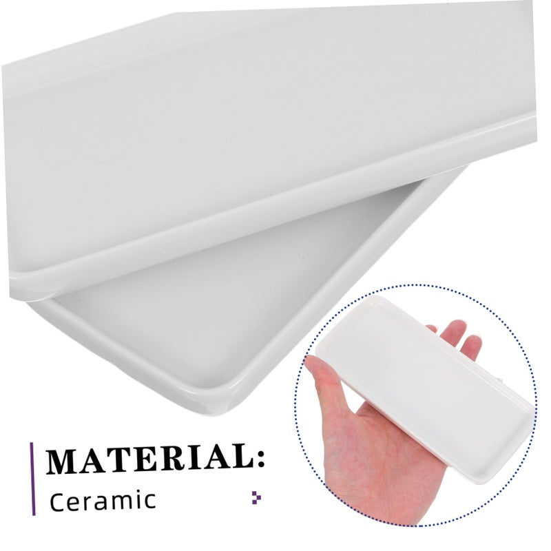 White Ceramic Bathroom Storage Tray Rectangle Jewelry Dish 23 2X9 4X1 5CM - Image 4