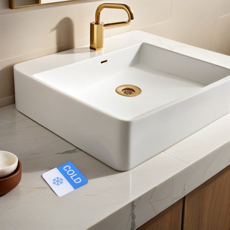 20 Pairs Hot and Cold Sign - Hot Indicator Signs Water Temperature Labels Stickers for Hotel Bathroom Kitchen - Image 5