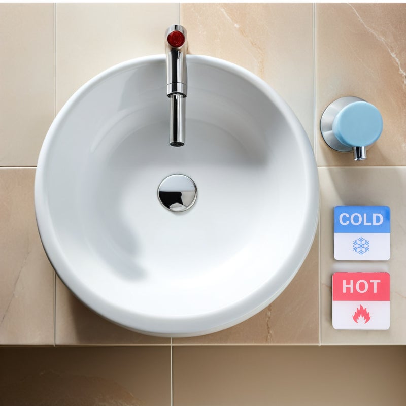 20 Pairs Hot and Cold Sign - Hot Indicator Signs Water Temperature Labels Stickers for Hotel Bathroom Kitchen - Image 2
