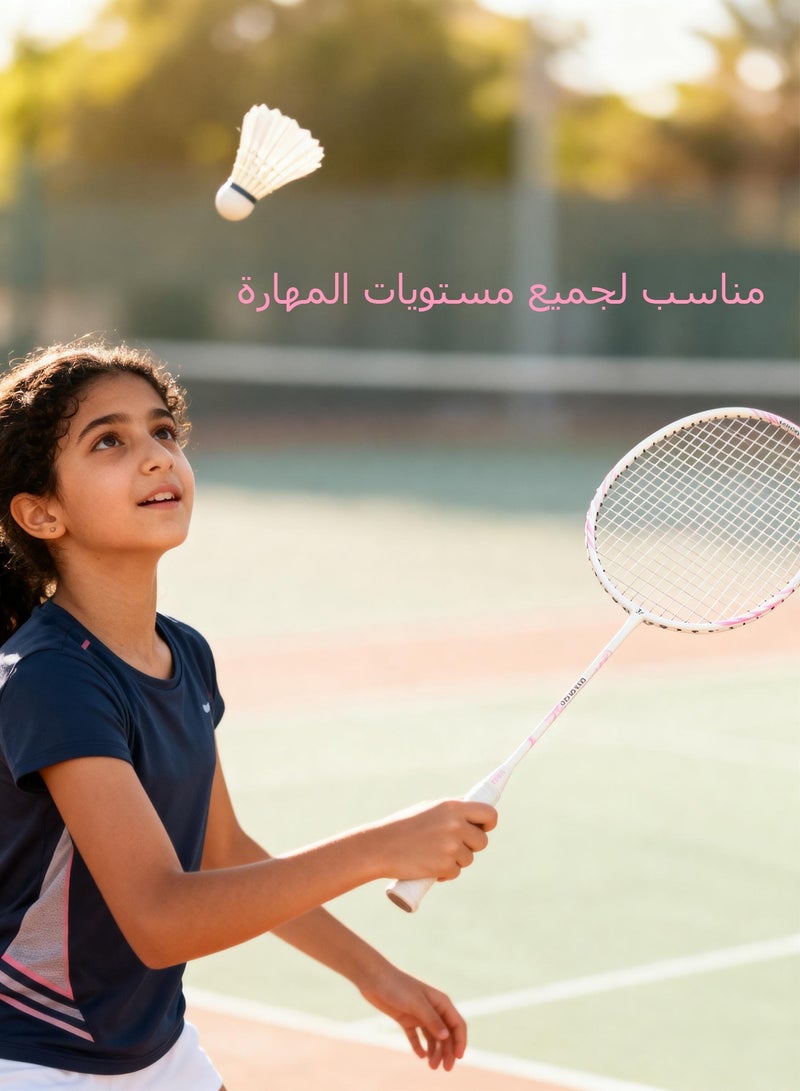 Splendors 1-Piece Badminton Racquet Set Pink Carbon Fiber Lightweight 77 Grams 25 LBS Tension Professional Racquet For Outdoor Sport With 2 Shuttlecocks 1 Replacement Racket Grip Tape 1 Random-colored Carry Bag - Image 4