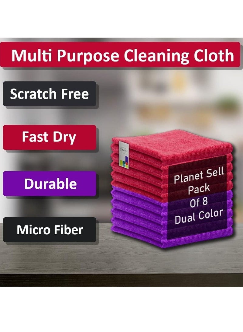 20 20 Planet CARE EVERYDAY Microfiber Cleaning Cloths Pack of 8, Multi-Purpose, Reusable, Highly Absorbent & Lint-Free Rags for Kitchen, Car, Glass & Electronics - Image 4