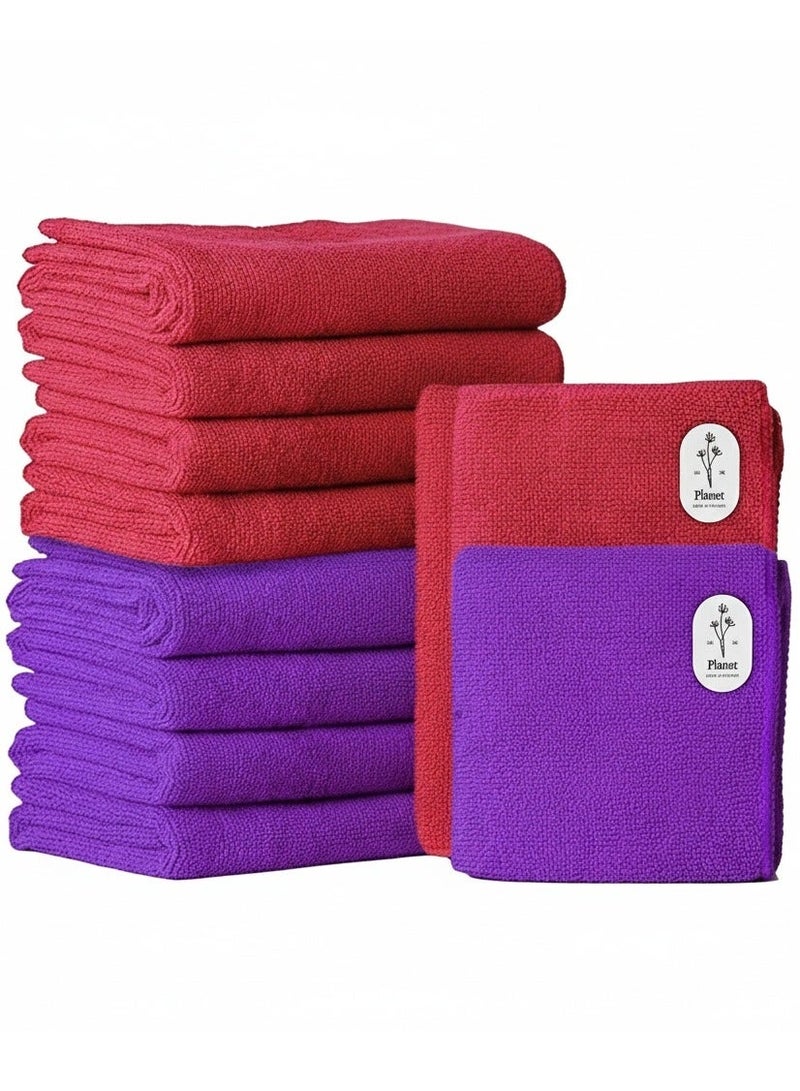 20 20 Planet CARE EVERYDAY Microfiber Cleaning Cloths Pack of 8, Multi-Purpose, Reusable, Highly Absorbent & Lint-Free Rags for Kitchen, Car, Glass & Electronics - Image 2