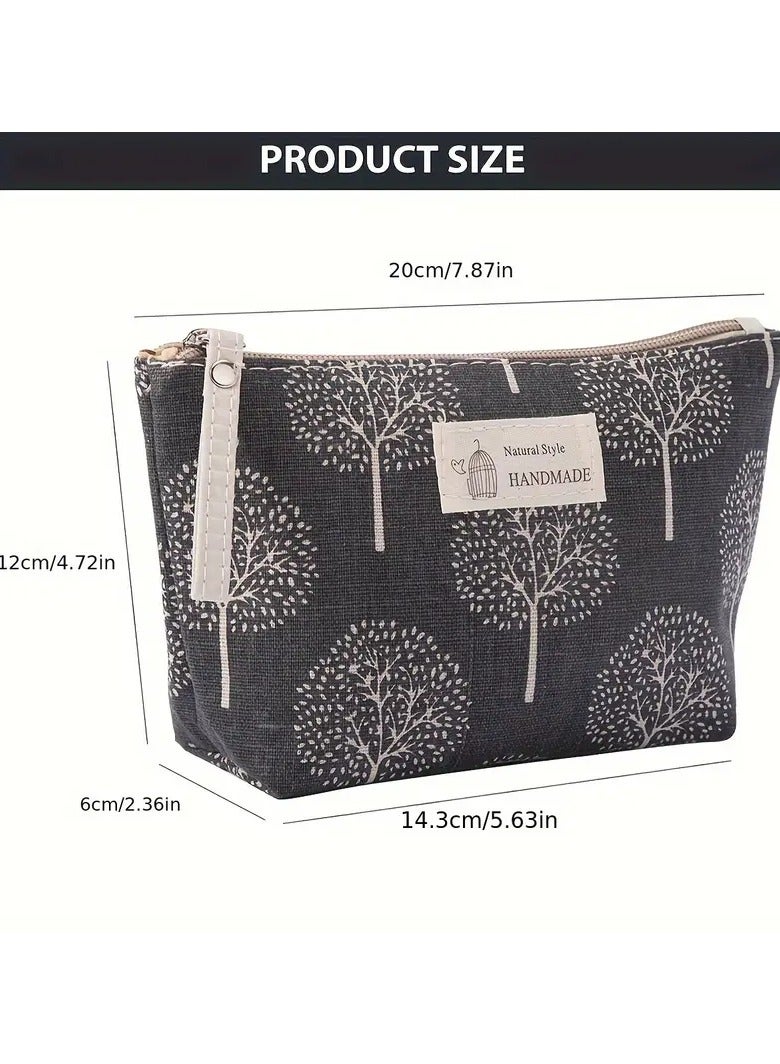 ORiTi Small & Roomy Canvas Cosmetic Bag: The Perfect Travel Makeup Bag for All Your Toiletries - Grey - Image 5