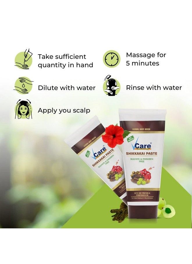 VCare Shikkakai Paste 150Gm Natural Shikkakai Paste Reduces Hair Fall And Promotes Hair Growth  - Image 5
