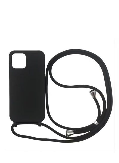 Apple iPhone 15 Pro Max Edge Case Cover With Textile Hanging Rope Black