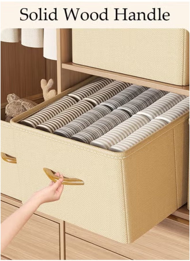 DUNISO 3PCS Wardrobe Clothes Organizer Foldable Closet Storage Organizer for Clothes Jeans Washable Closet Storage Boxes with Carrying Handles Foldable Cube Storage Bin for Home Bedroom Office  - Image 4