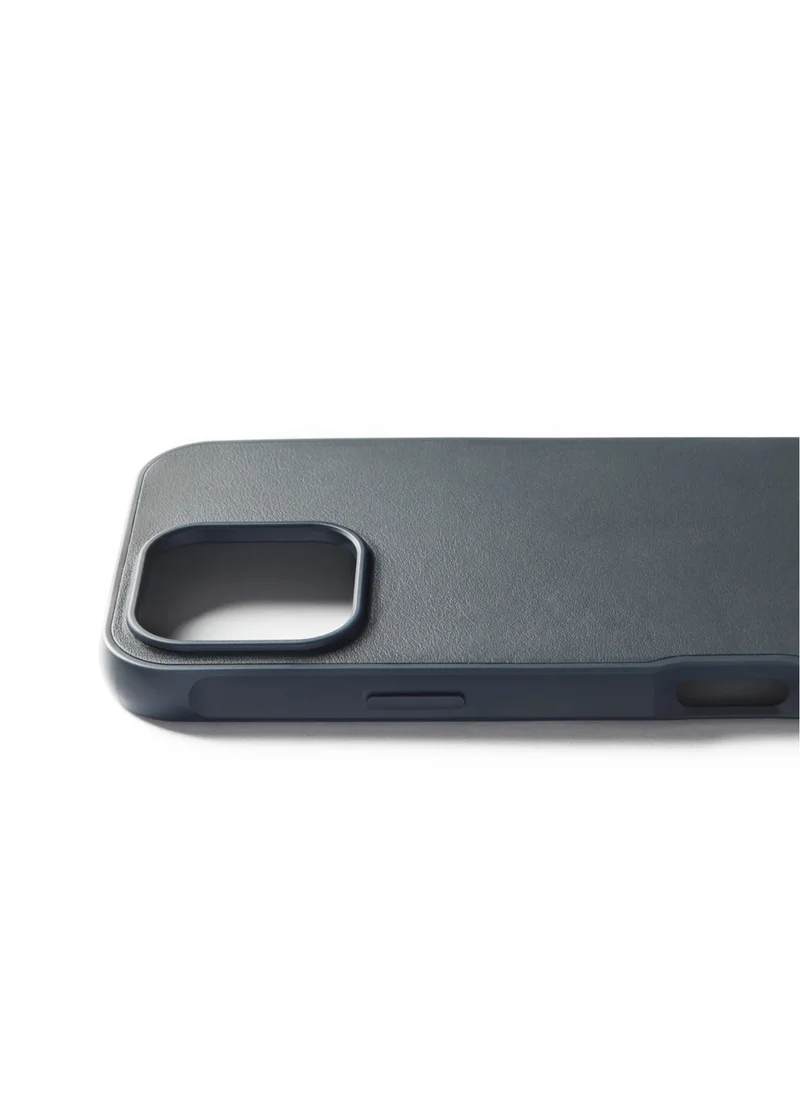 Mujjo Luxury iPhone 16 Pro Max Steel Blue Leather Shield Case with MagSafe,