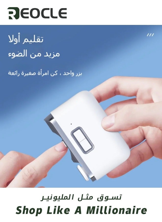 REOCLE Electric Automatic Nail Clipper with Light Fingernail Cutter and File 2 in 1 Design Nail Polishing Nail Scraps Storage USB Rechargeable Safety Fingernail Trimmer for Baby Kids Seniors and Adult - Image 2
