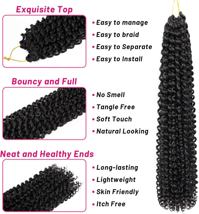 Dorsanee 7 Packs Passion Twist Hair 18 Inch Water Wave Synthetic Braids for Passion Twist Crochet Braiding Hair Goddess Locs Long Bohemian Locs Hair (2#) - Image 5