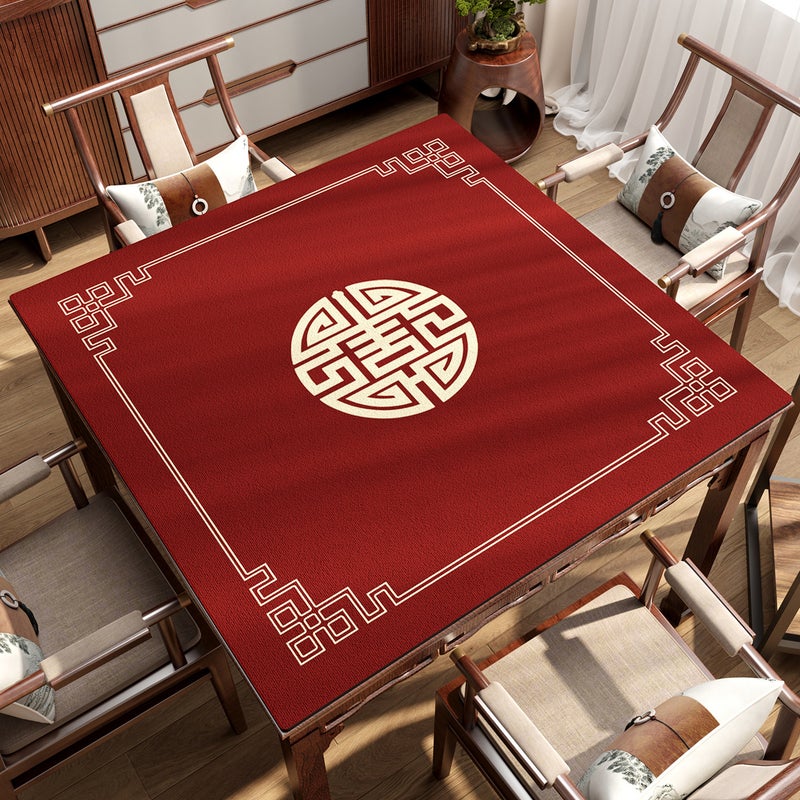 New Chinese-Style Mahjong Table Mat, Square, Non-Slip, Wear-Resistant Tablecloth, Eight Immortals Table Desktop Protection Mat, Thickened Diatomaceous Earth - Image 1