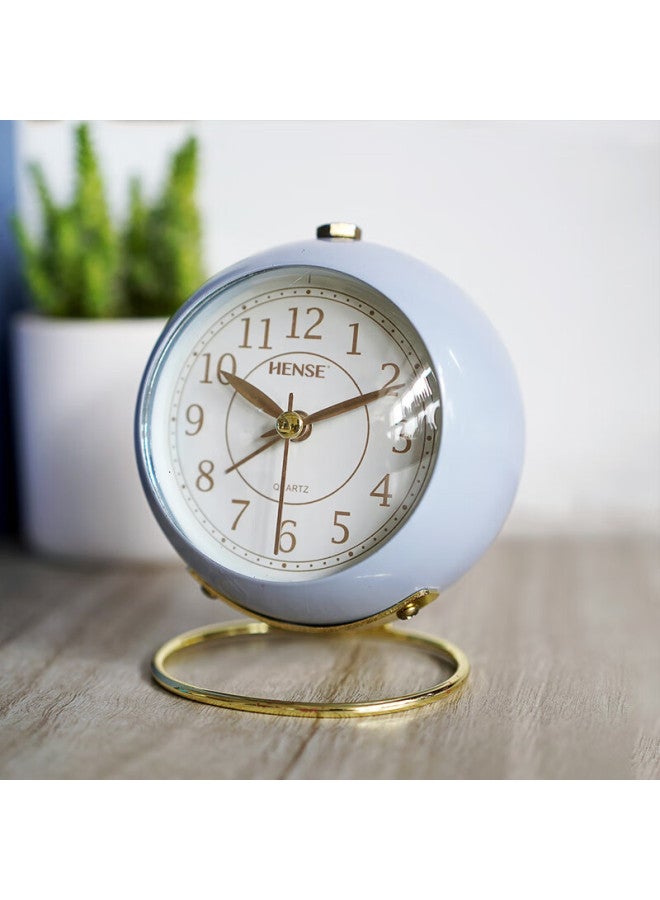 Hense Fashion Creative Mini Alarm Clock For Children, Bedside Lazy Clock For Middle And High School Students, Desktop Clock Ha08 Blue - Image 1