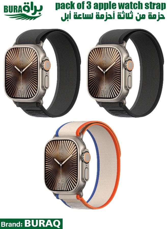BURAQ Apple Watch Band Strap For Apple Watch Ultra 2/Ultra 49mm, Series 10 46mm, 9/8/7 45mm, SE2/SE/6/5/4 44mm, 3/2/1 42mm