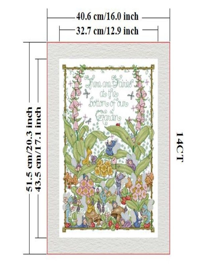 ITSTITCH Stamped Cross Stitch Kits- Full Set of Embroidery for Beginners or Adults,14 CT 2 Strands DIY Pixie Hollow Patterns Counted Arts Craft 16.1×20.5 inch - Image 2