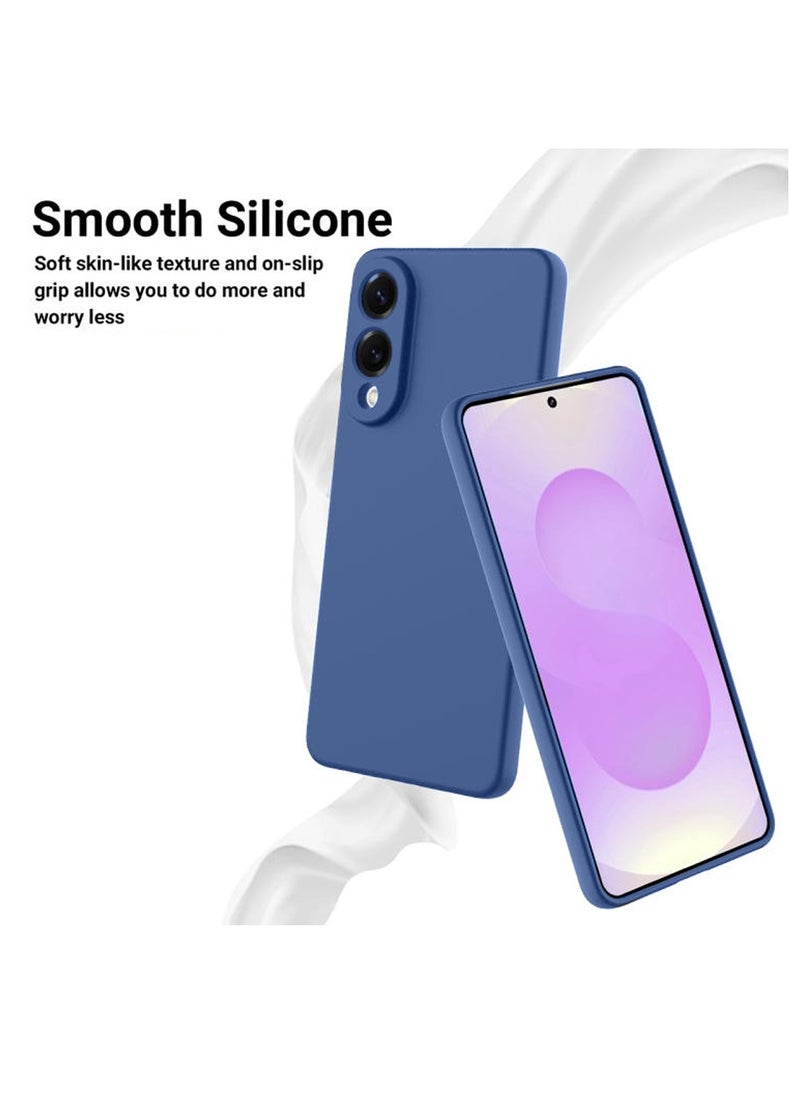 Wtech Samsung Galaxy S25 Edge 5G 2025 Premium Soft Liquid Silicone Case Cover - Navy Blue  - Image 3