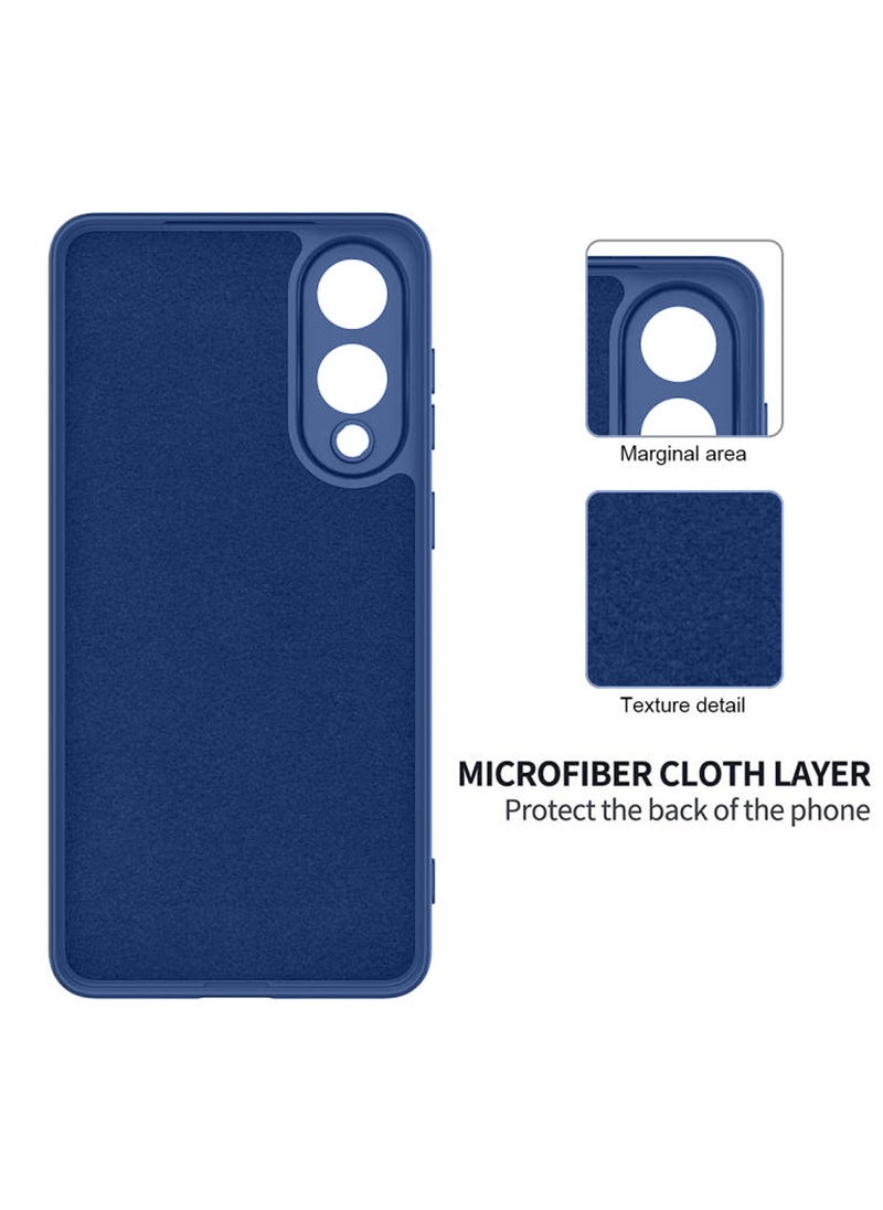 Wtech Samsung Galaxy S25 Edge 5G 2025 Premium Soft Liquid Silicone Case Cover - Navy Blue  - Image 4