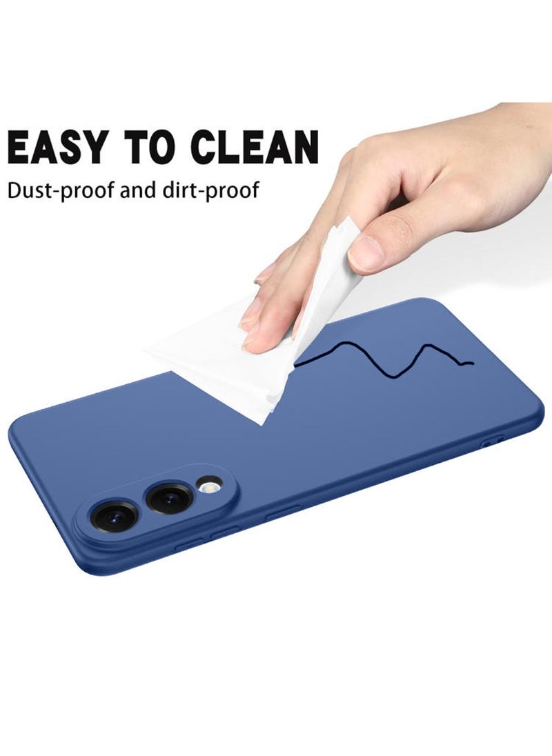 Wtech Samsung Galaxy S25 Edge 5G 2025 Premium Soft Liquid Silicone Case Cover - Navy Blue  - Image 5