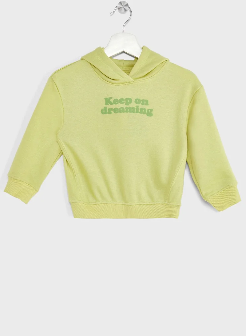 Ripples Girls Slogan Printing Hoodie And Jogger  Set